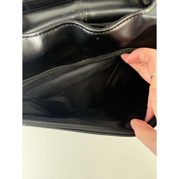 Kenneth Cole Reaction Unisex Black Leather Risky Business Messenger Bag Laptop - Picture 7 of 16